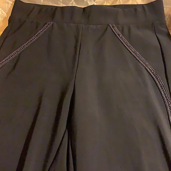 J. RIBKOFF SZ 8 BL PANTS ELASTIC AT WAIST & SHINY RIBBONS ON BOTH SIDES - Picture 1 of 7